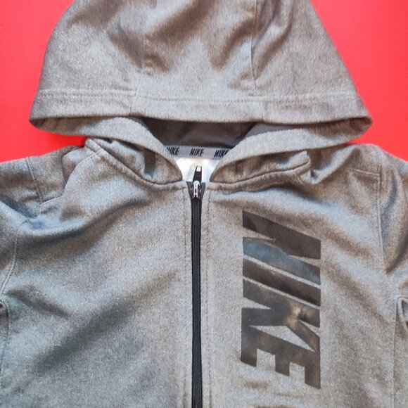 Nike Dri-Fit hoodie grey kids' size M 5-6 years - Picture 2 of 4